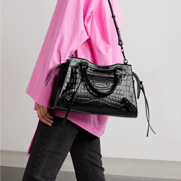 Balenciaga Neo Classic City Tote- Croc Effect Leather - Picture 1 of 9